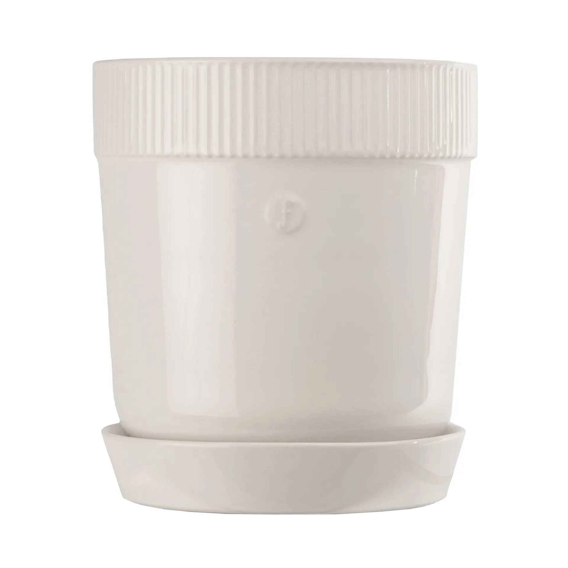 Elise krukke med fat Ø 14 cm, Hvit Sagaform