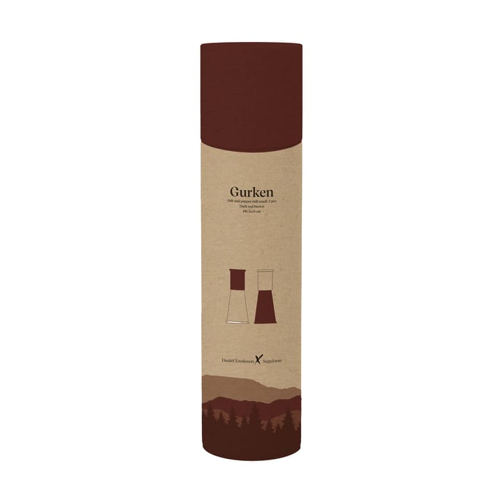 Gurken salt- og pepperkvern liten 2 deler, Rød-brun Sagaform
