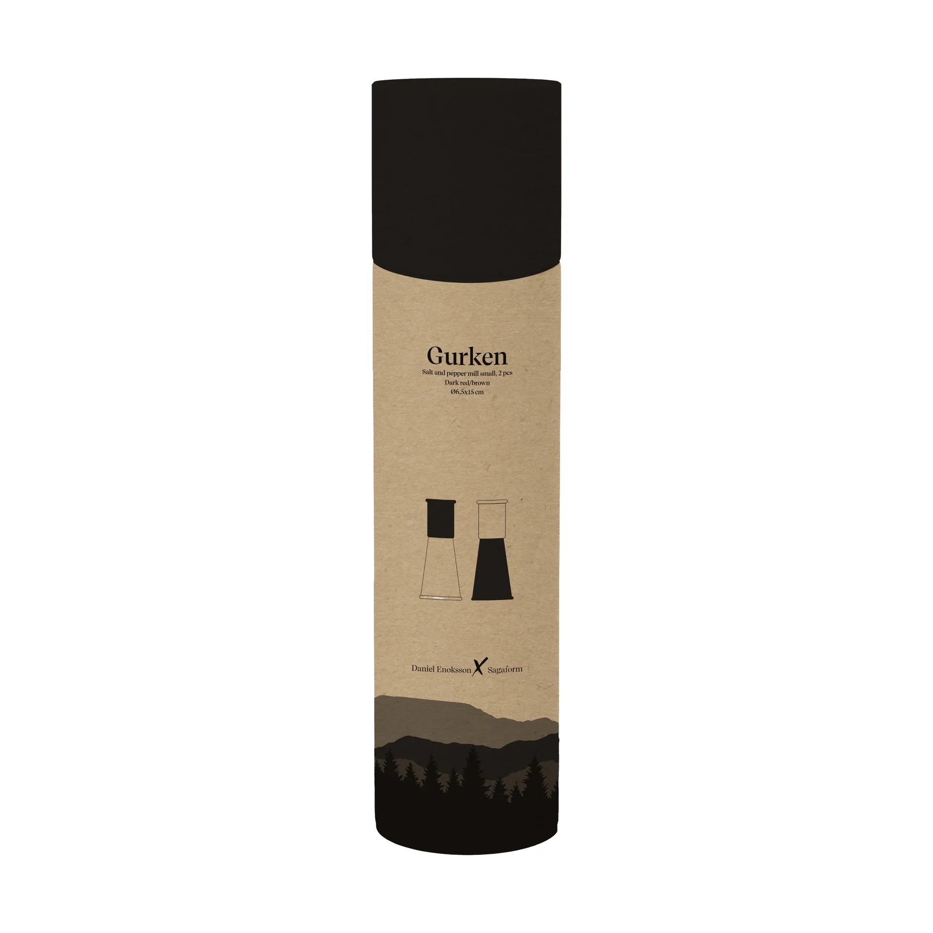 Gurken salt- og pepperkvern liten 2 deler, Svart-brun Sagaform