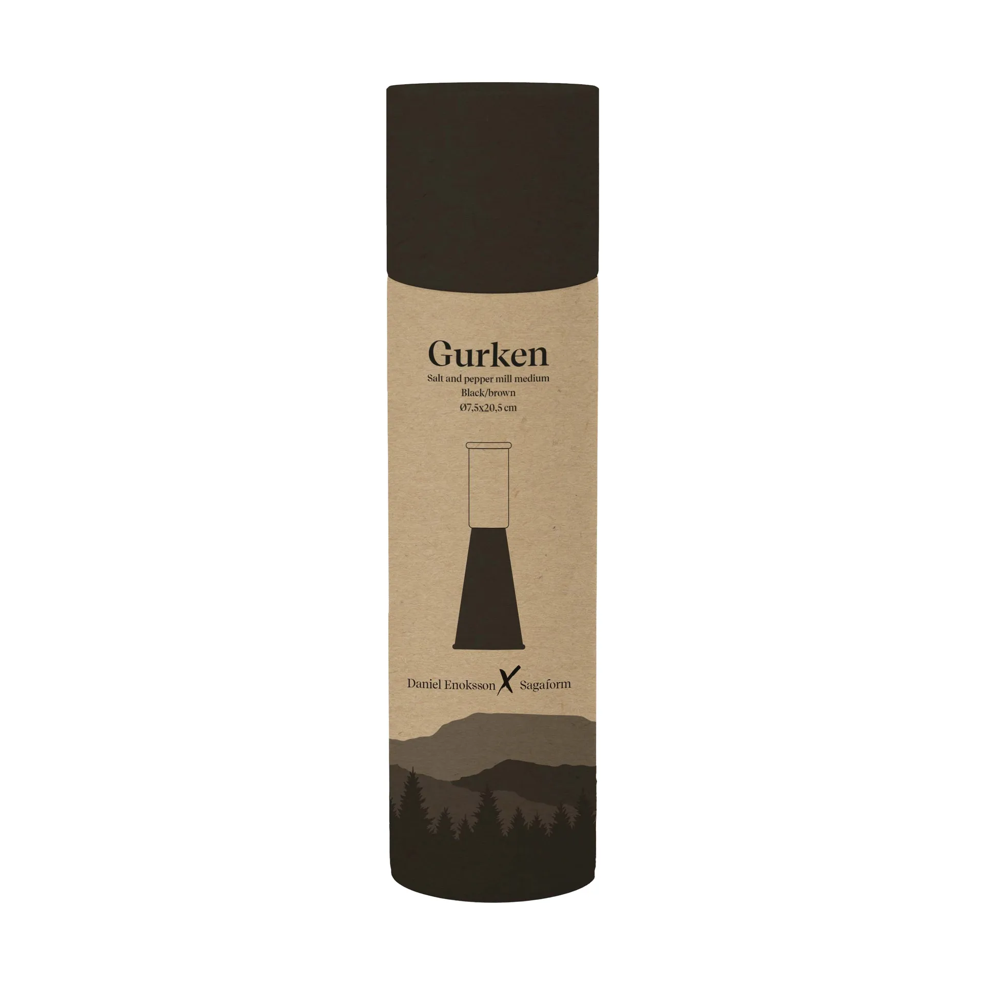 Gurken salt- og pepperkvern medium 20,5 cm, Svart-brun Sagaform