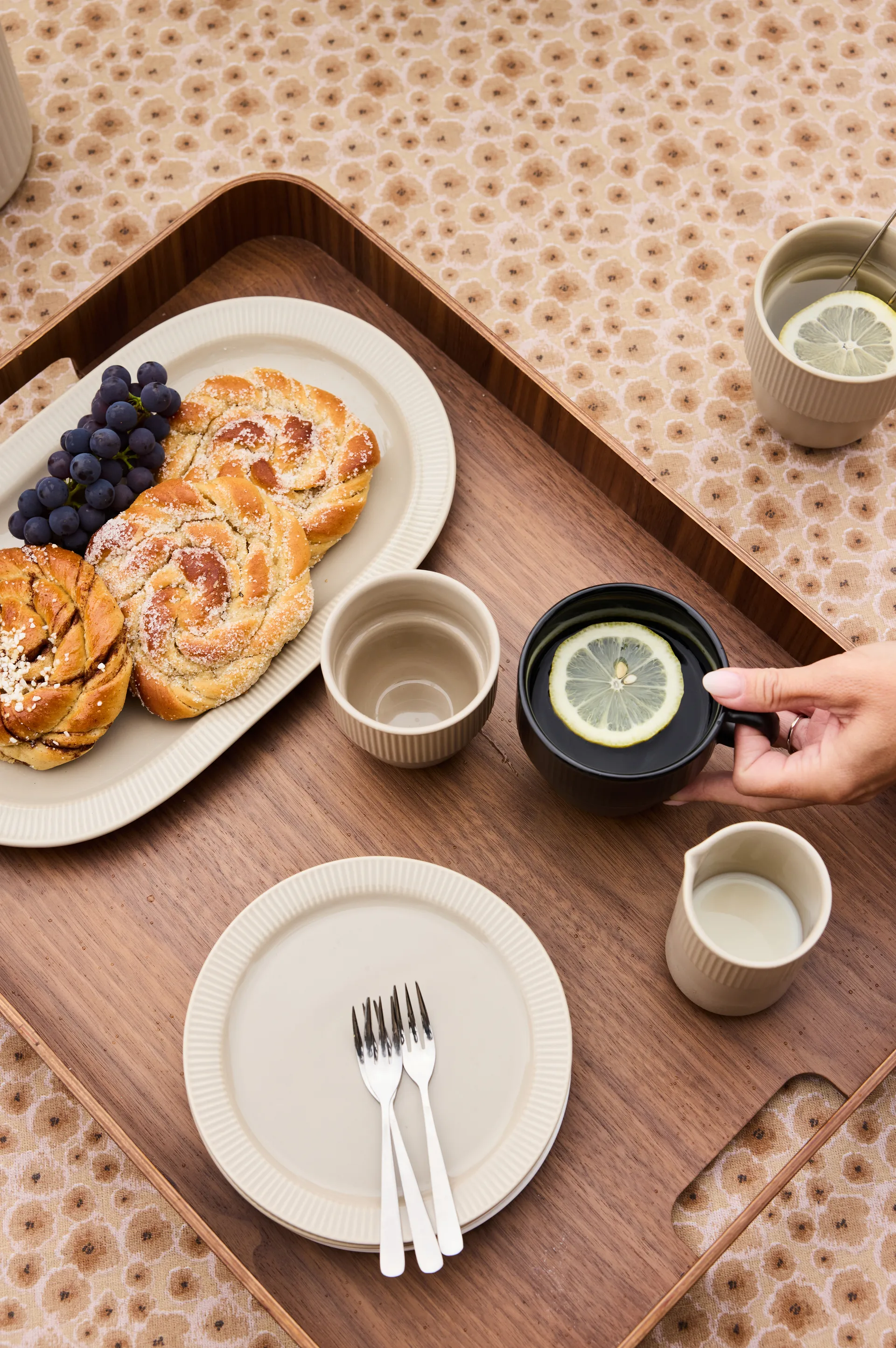 Inka asjett, Beige-varm grå, Ø17 cm Sagaform