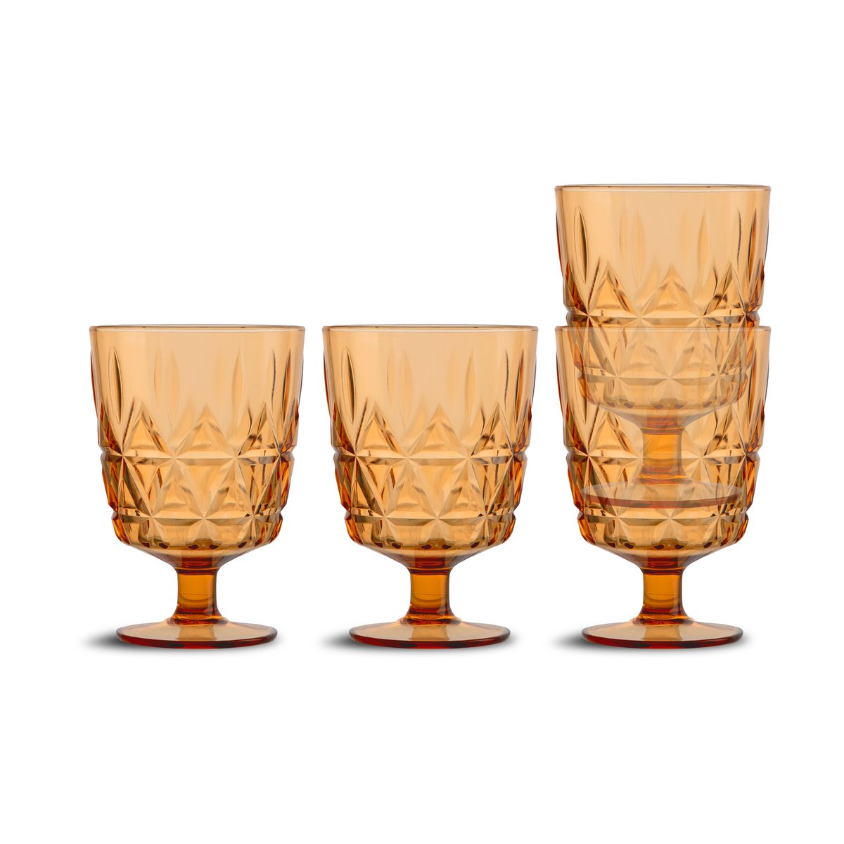 Sagaform Picknick Juni plastglass 4-pk Amber