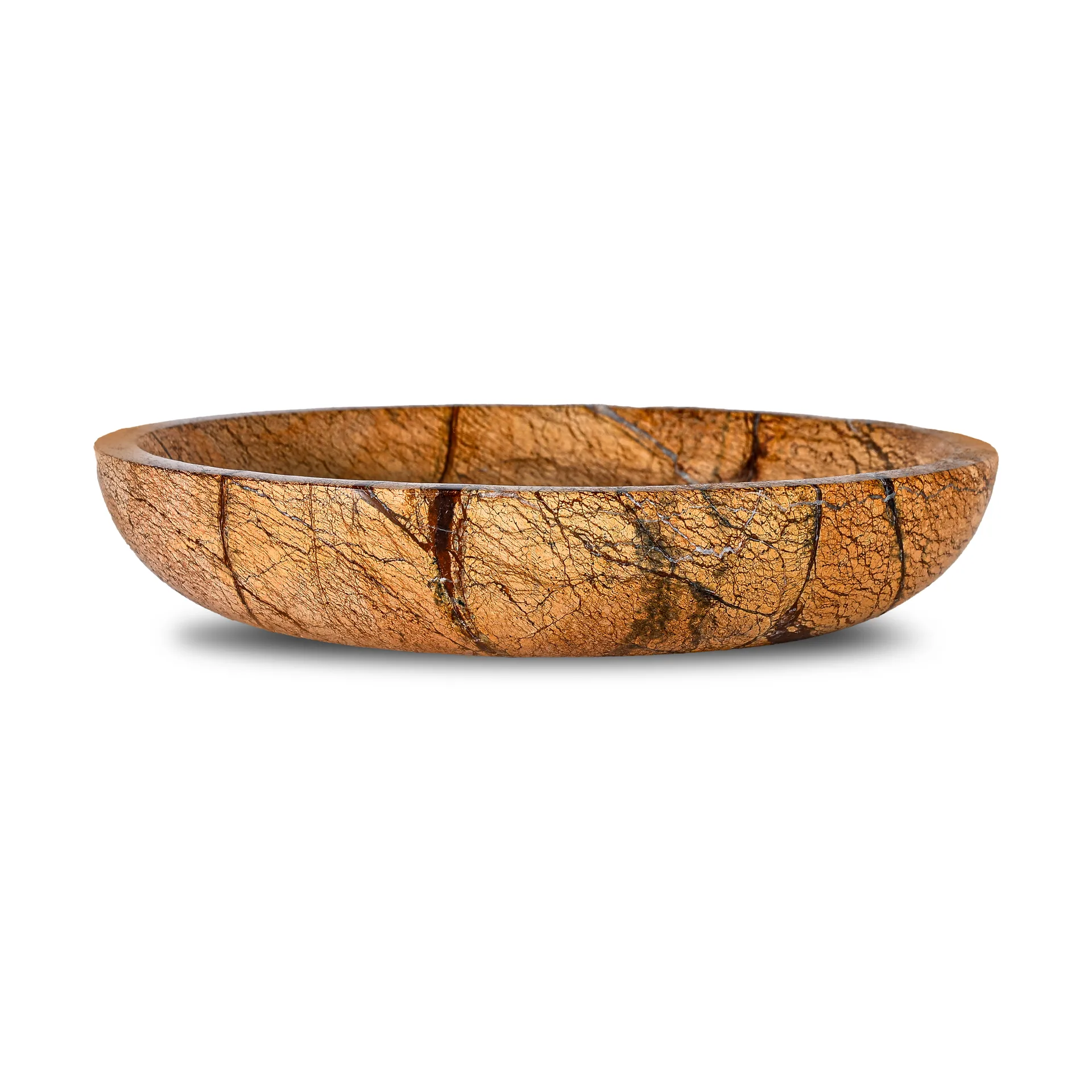 Sten bolle stor Ø28 cm, Brun skogsmarmor Sagaform