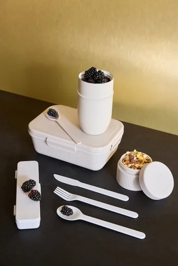 Ted mattermos yoghurtkopp med skje - Beige Pantone Warm gray 3C, 32 cl - Sagaform