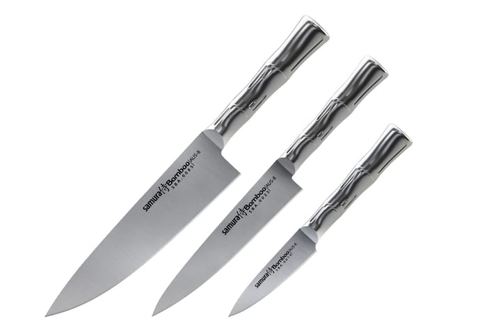 BAMBOO Chef's Essential Knivsett, Rustfritt stål Samura