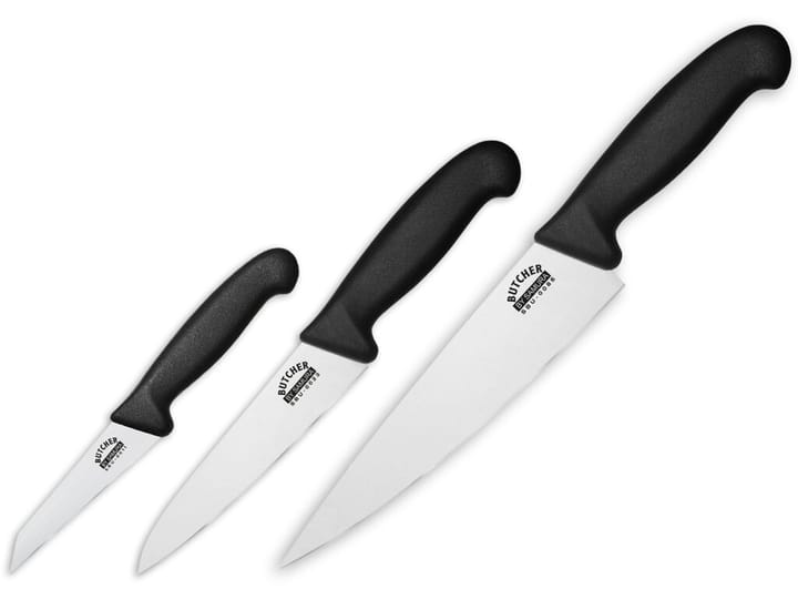 Butcher knivsett 3 deler, Svart Samura