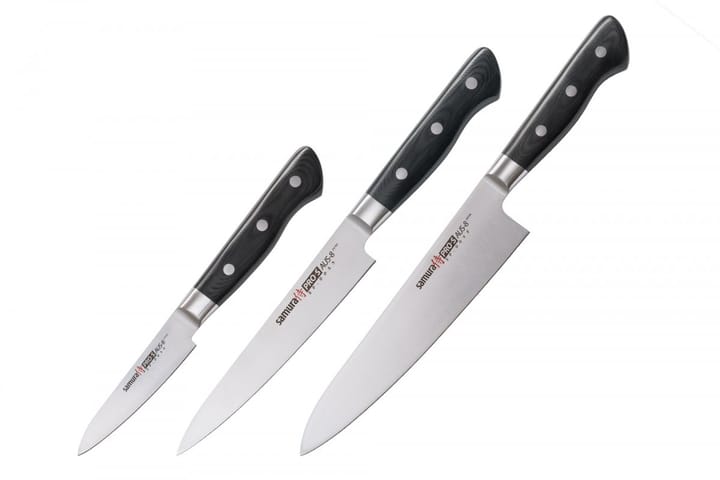 Pro-S knivsett 3 deler, Svart Samura
