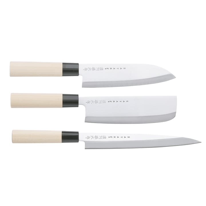 Satake Houcho knivsett nakiri, sashimi & santoku, 3 deler Satake