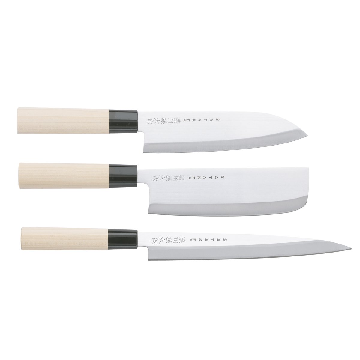 Satake Satake Houcho knivsett nakiri, sashimi & santoku 3 deler