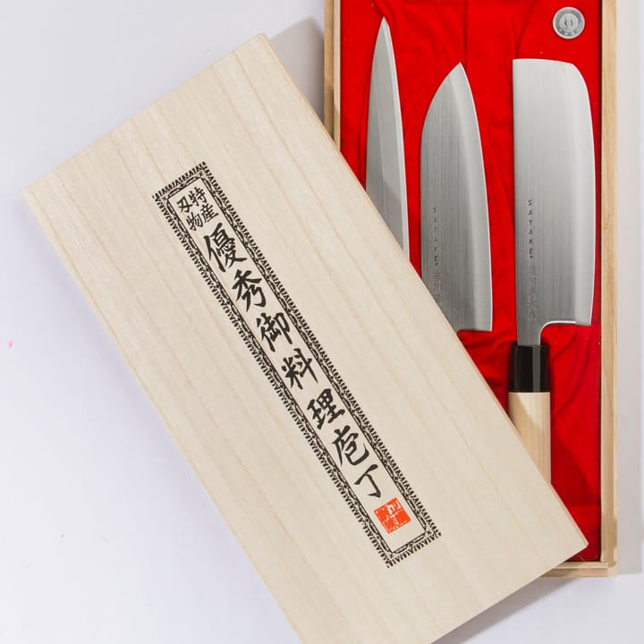 Satake Houcho knivsett nakiri, sashimi & santoku, 3 deler Satake