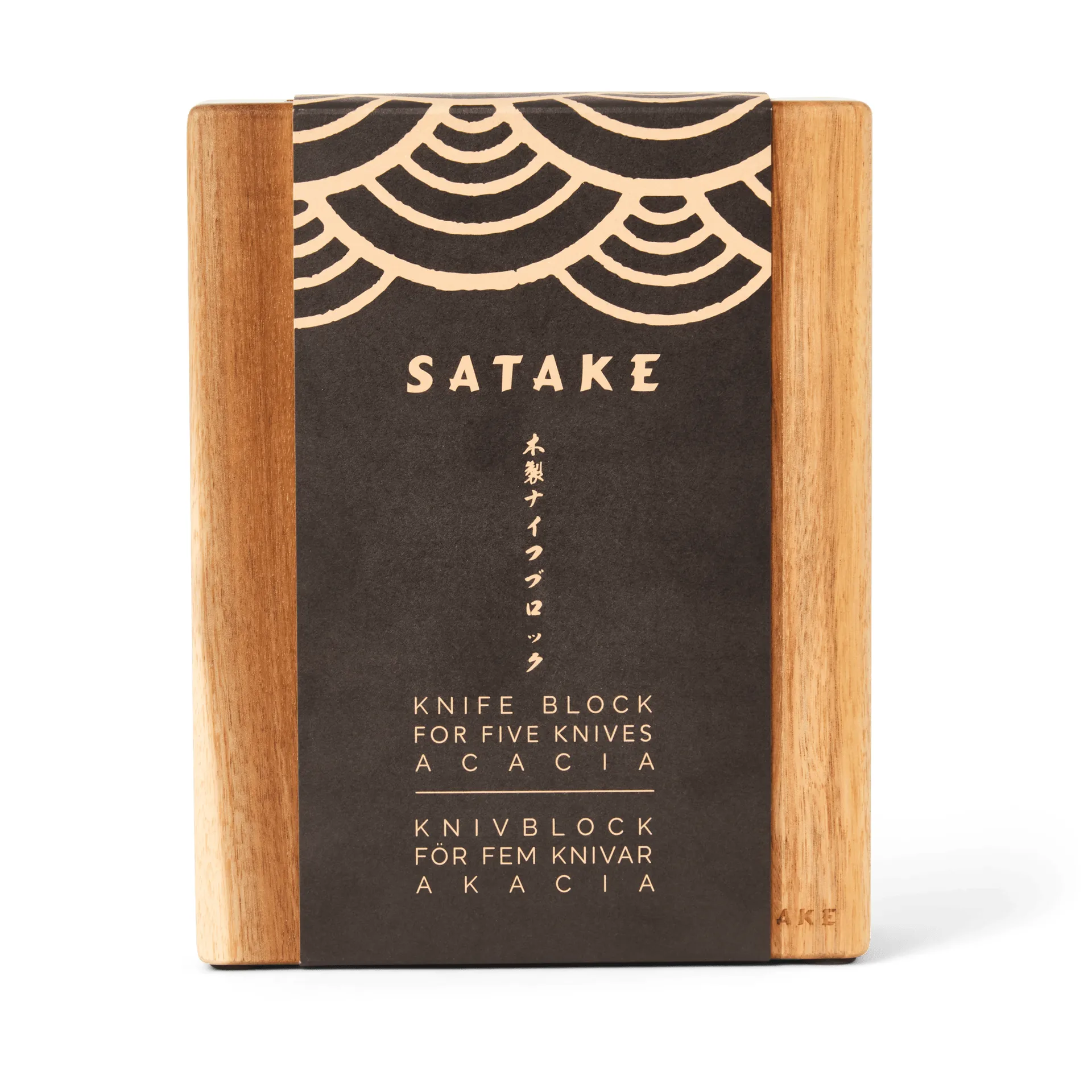 Satake knivstativ, Akasie, 5 kniver, 22,8x18x8 cm Satake