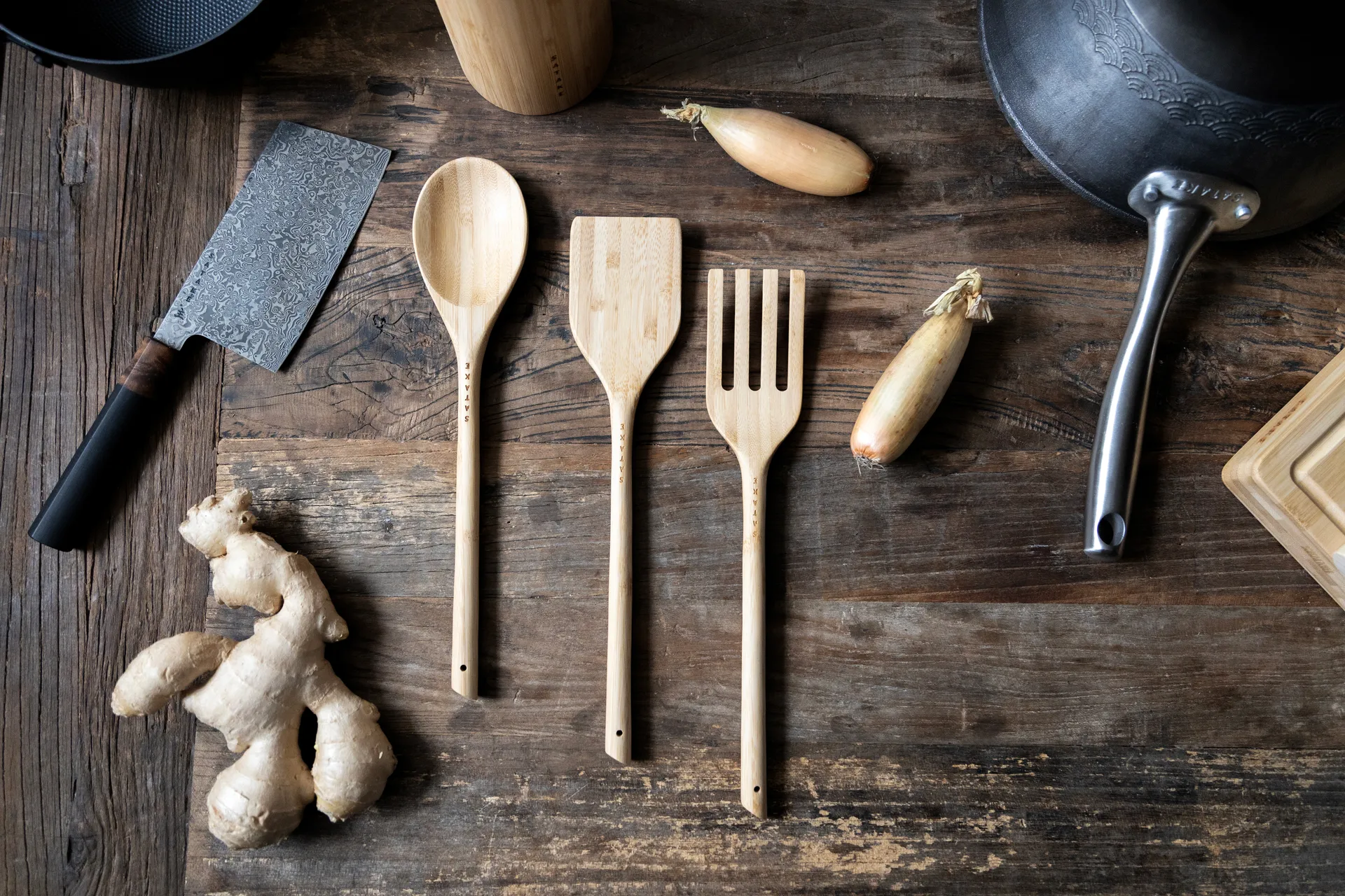 Satake redskapssett, Bambus, 3 deler Satake