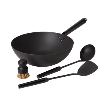 Satake wok sett karbonstål - 4 deler - Satake