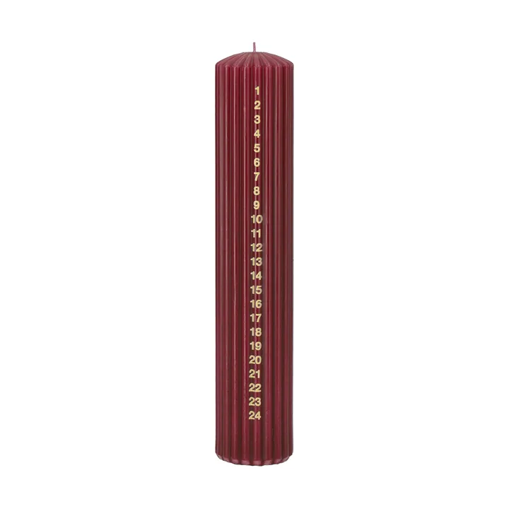 Awaiting kalenderlys - Dyp vin, 25 cm - Scandi Essentials