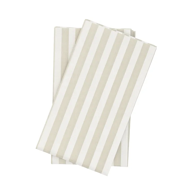 Bold Stripe papirserviett - Hvit-beige, 15‑pakning, 33x40 cm - Scandi Essentials