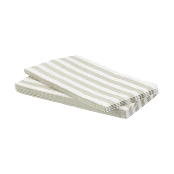 Bold Stripe papirserviett - Hvit-beige, 15‑pakning, 33x40 cm - Scandi Essentials