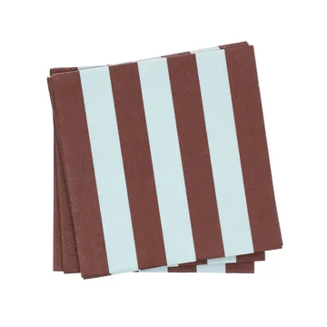 Bold Stripe papirserviett - Vinrød-blå, 20‑pakning, 33x33 cm - Scandi Essentials