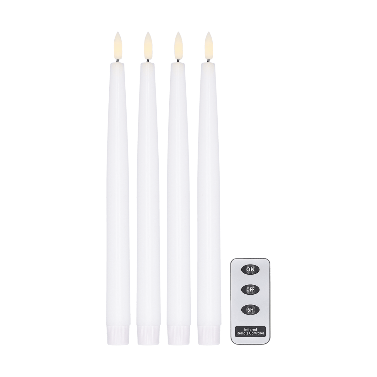 Scandi Essentials Bright LED-lys 28,5 cm 4-pakning med fjernkontroll Hvit
