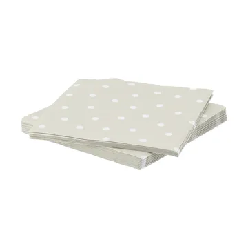 Fine dots papirserviett - Hvit-beige, 20‑pakning, 33x33 cm - Scandi Essentials
