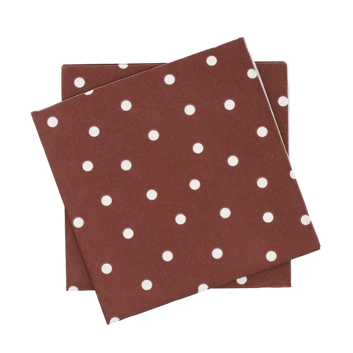 Fine dots papirserviett - Vinrød-hvit, 20‑pakning, 33x33 cm - Scandi Essentials