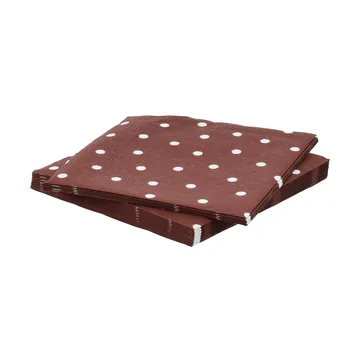 Fine dots papirserviett - Vinrød-hvit, 20‑pakning, 33x33 cm - Scandi Essentials