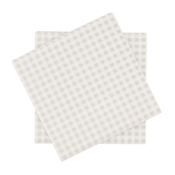 Fine grid papirserviett - Hvit-beige, 20‑pakning, 33x33 cm - Scandi Essentials