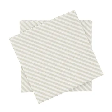 Fine stripe papirserviett - Hvit-beige, 20‑pakning, 33x33 cm - Scandi Essentials
