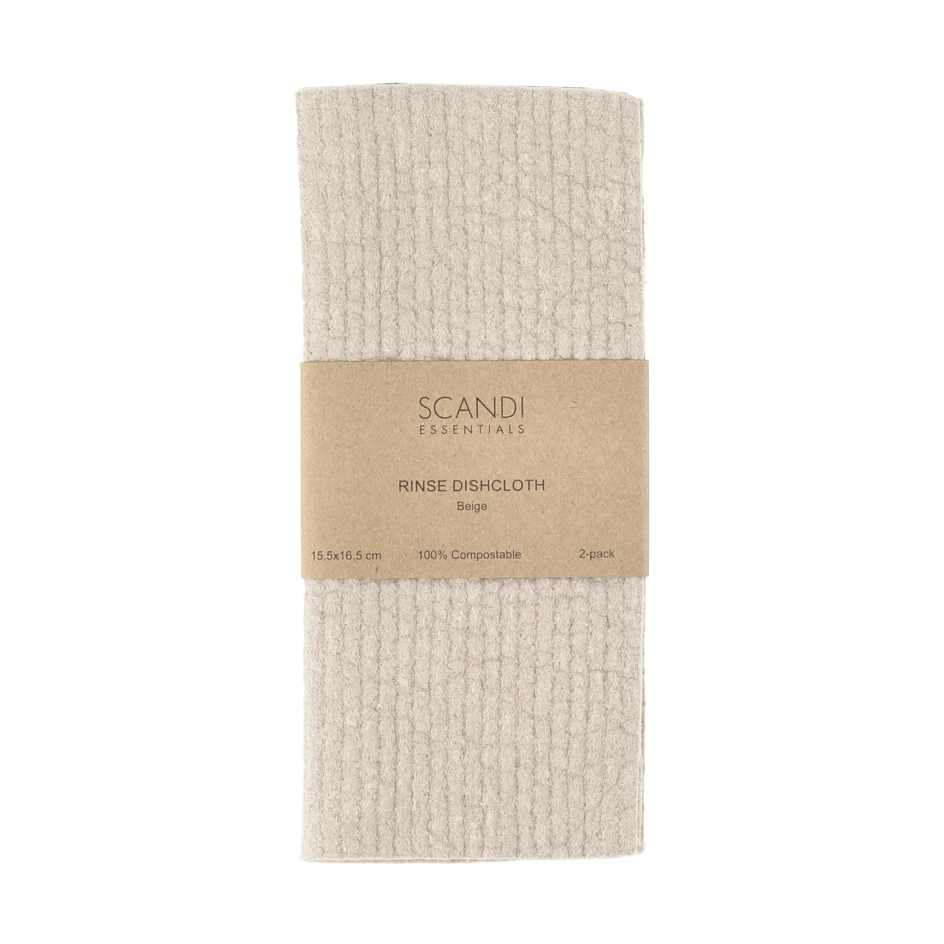 Rinse oppvaskklut, Beige, 2-pakning Scandi Essentials