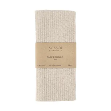 Rinse oppvaskklut - Beige, 2-pakning - Scandi Essentials