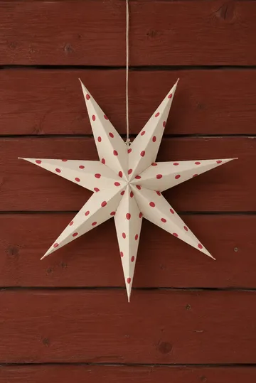 Bare adventsstjerne hvit-røde prikker - 60 cm - Scandi Living