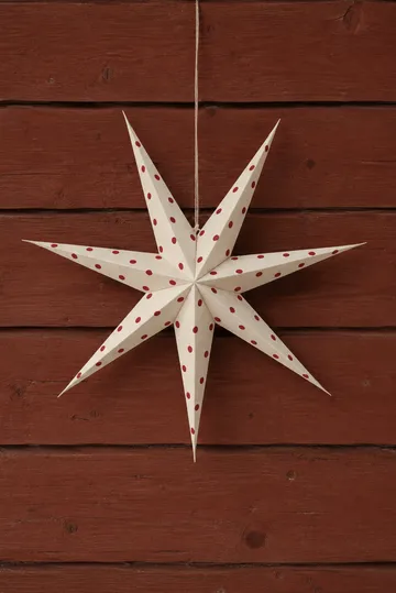 Bare adventsstjerne hvit-røde prikker - 80 cm - Scandi Living