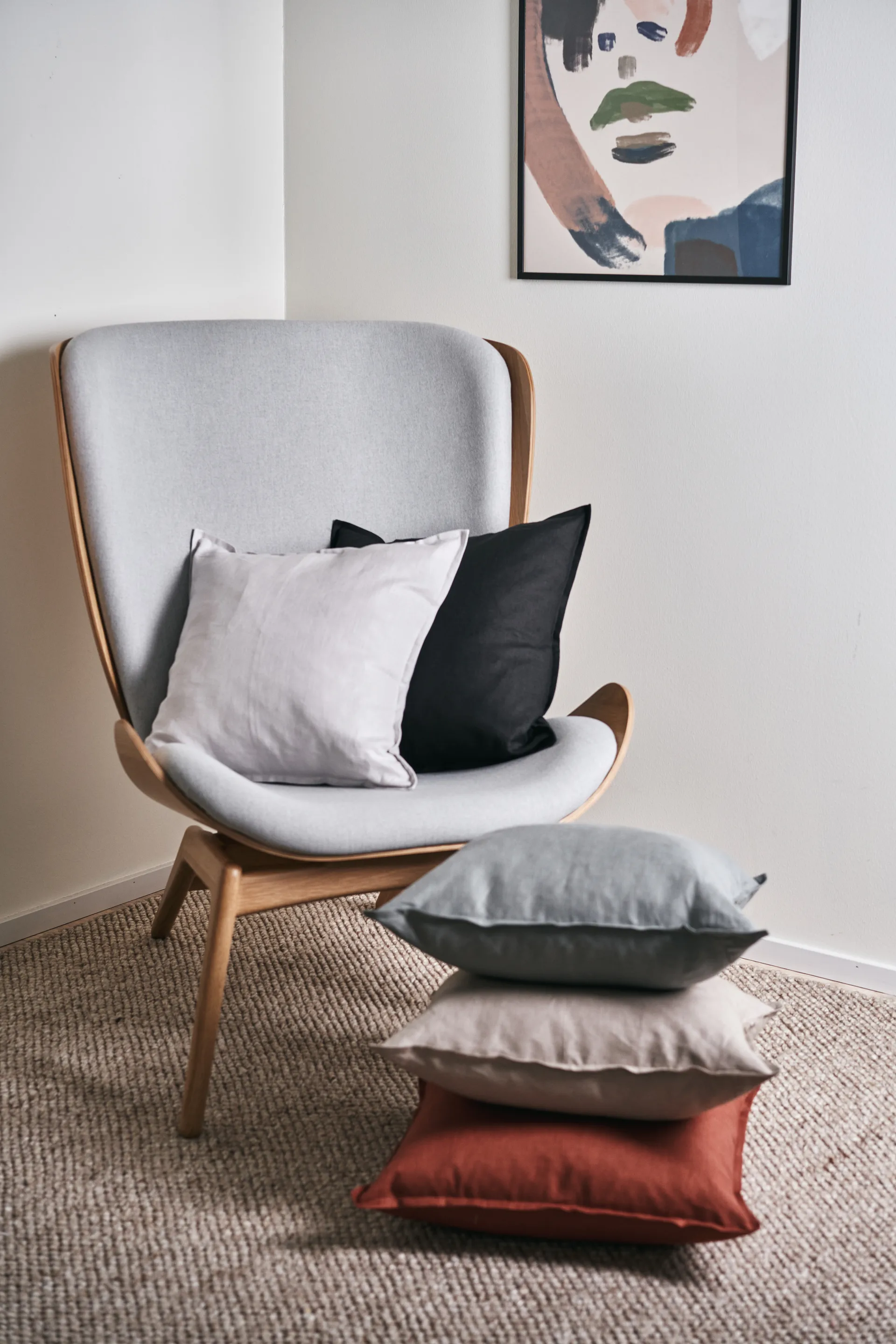 Calm putetrekk lin 50 x 50 cm, Carbon Scandi Living