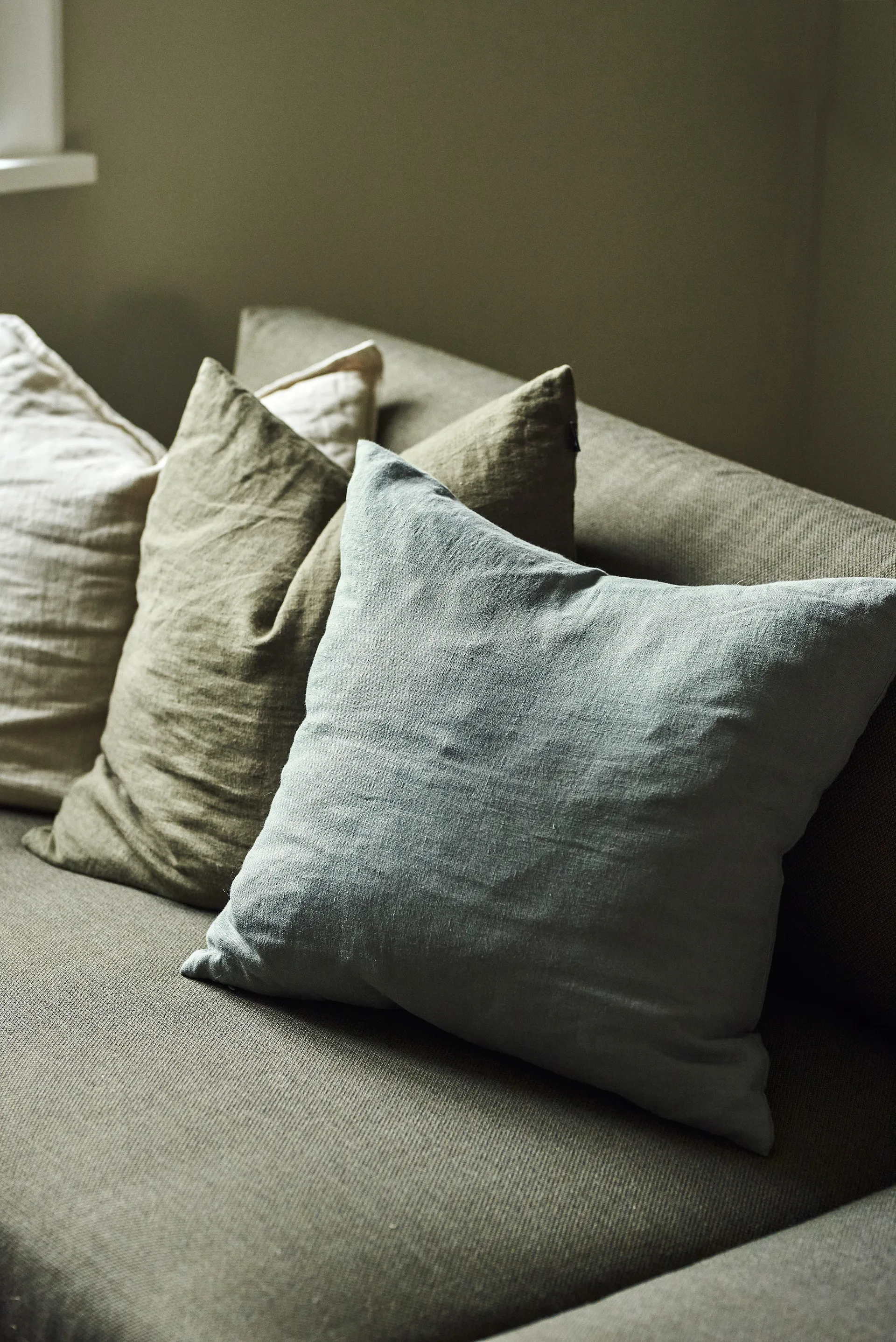 Calm putetrekk lin 50 x 50 cm, Smokey Blue Scandi Living