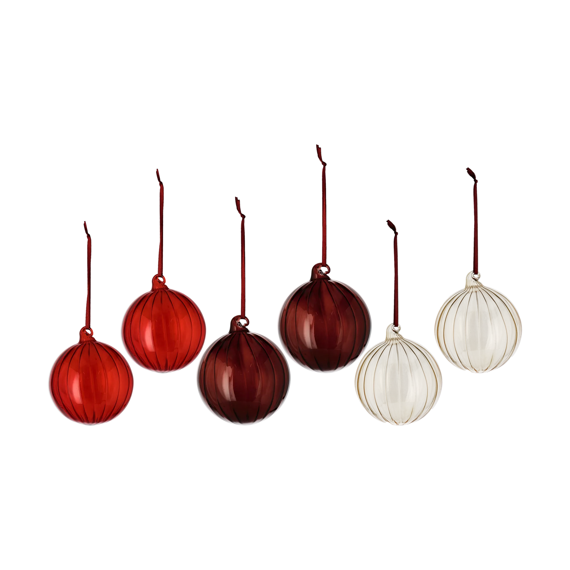 Clarity julekule Ø8 cm 6-pack, Rød Scandi Living