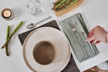 Clean servietter 45 x 45 cm 4-stk. - dusty green - Scandi Living