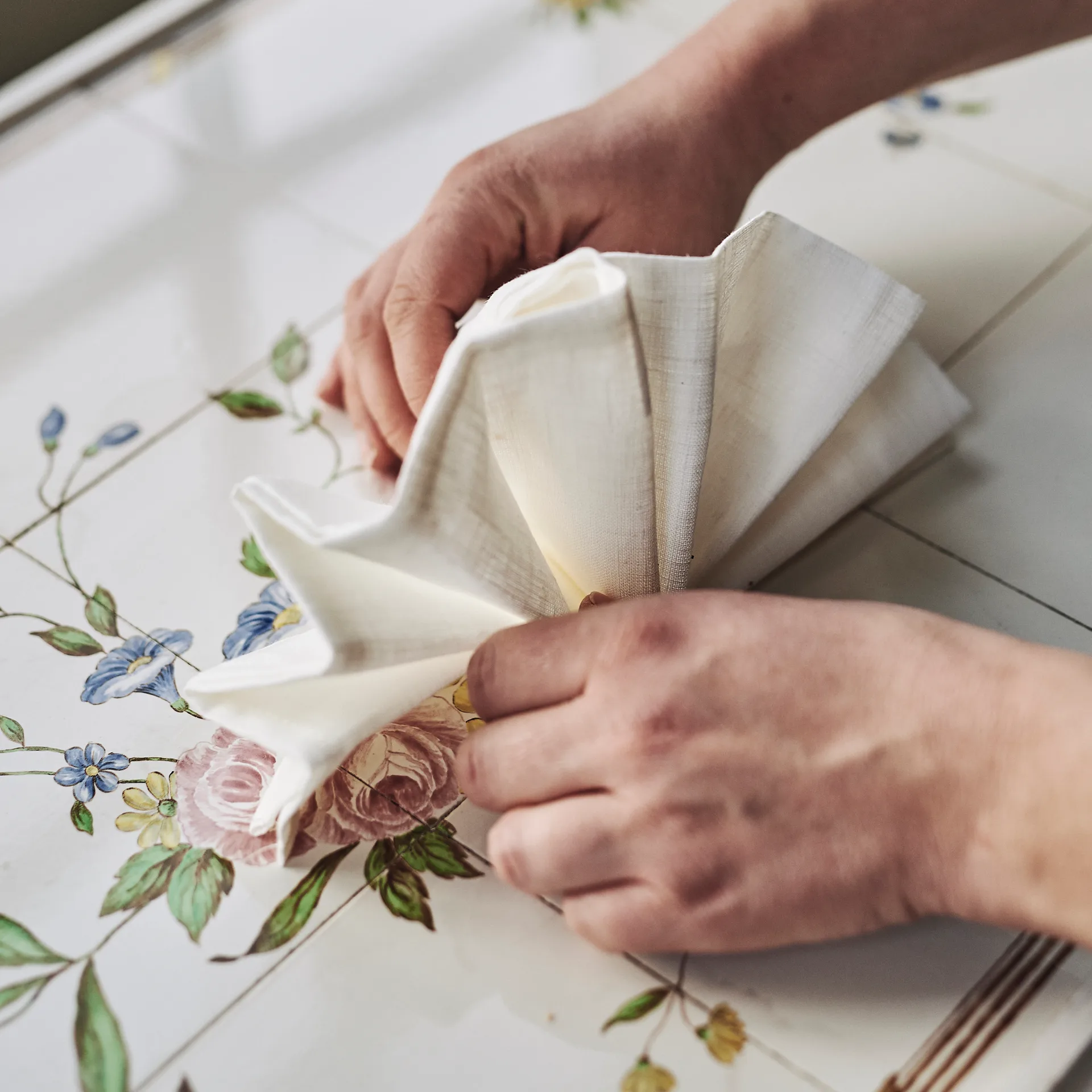 Clean servietter 45 x 45 cm 4-stk., white Scandi Living