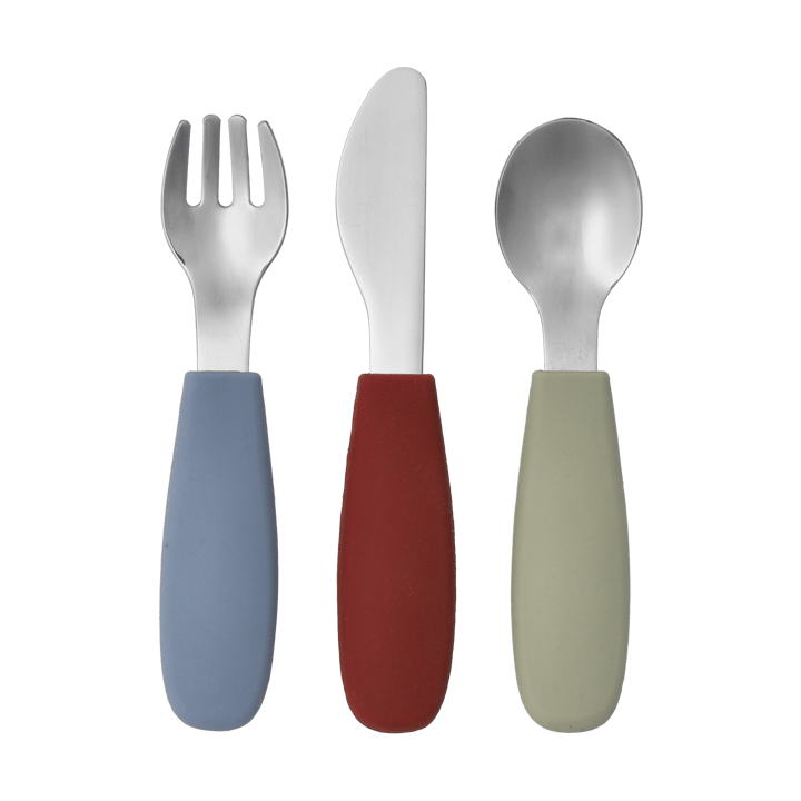 Dine bestikksett silikon 3 deler - Green-blue - Scandi Living