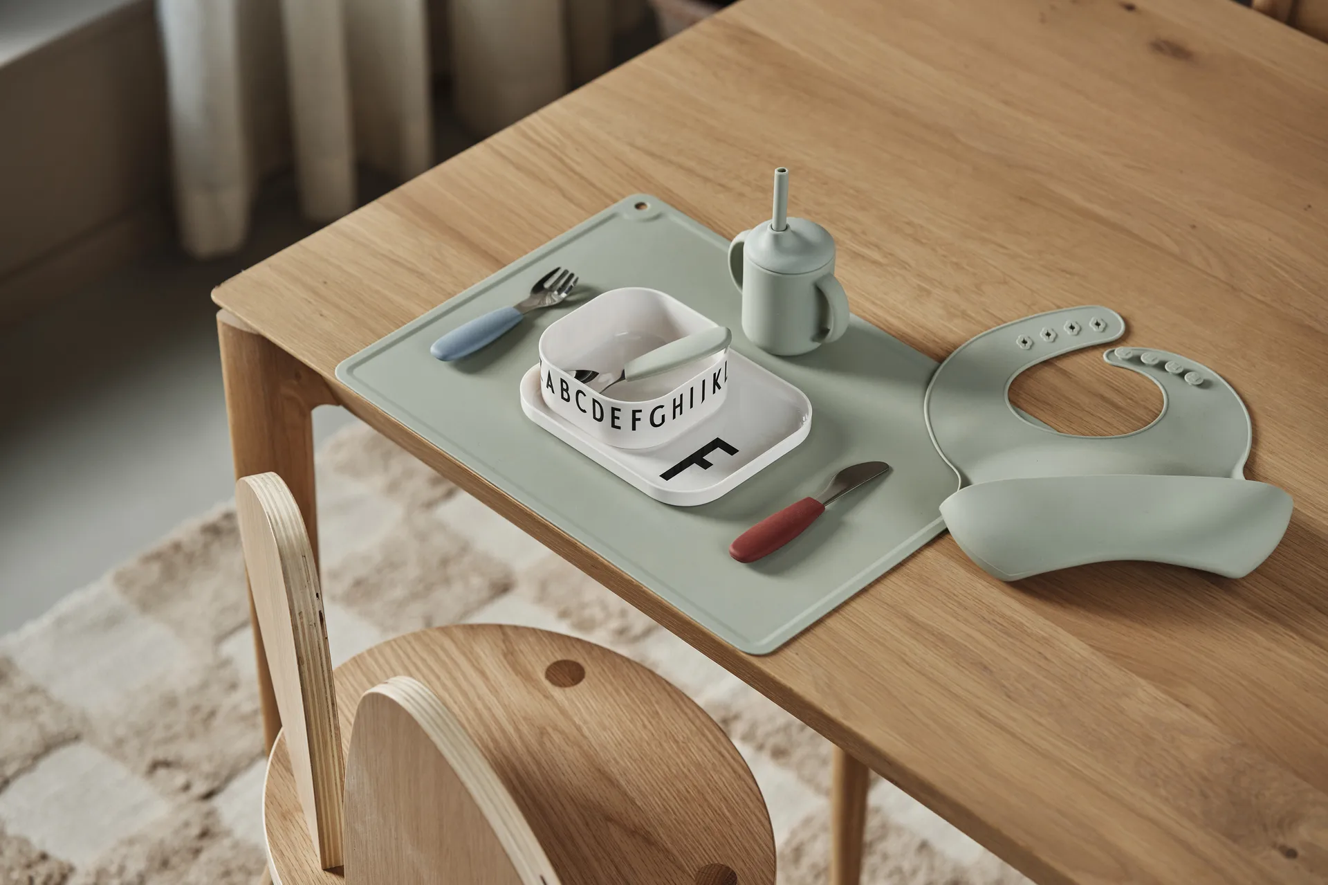 Dine bestikksett silikon 3 deler, Green-blue Scandi Living