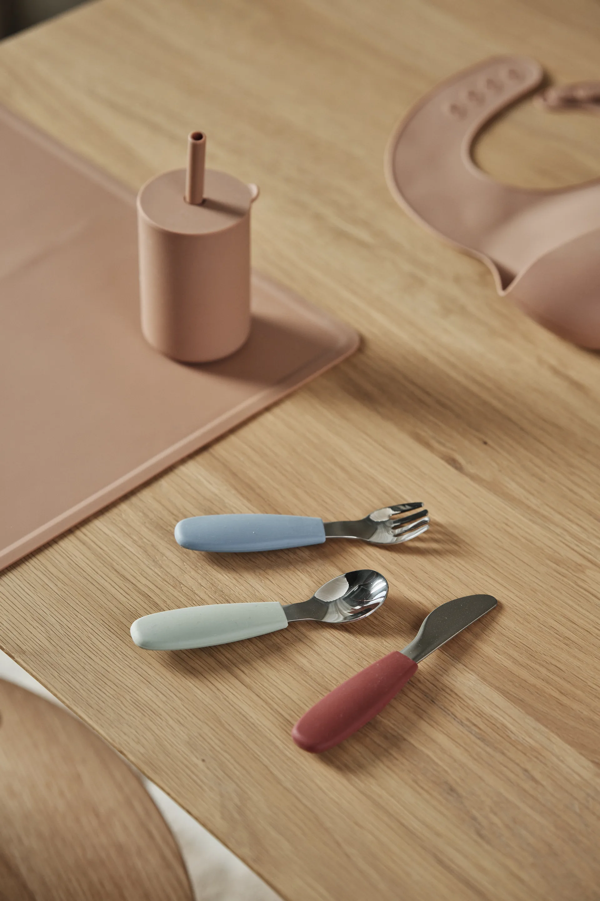 Dine bestikksett silikon 3 deler, Green-blue Scandi Living