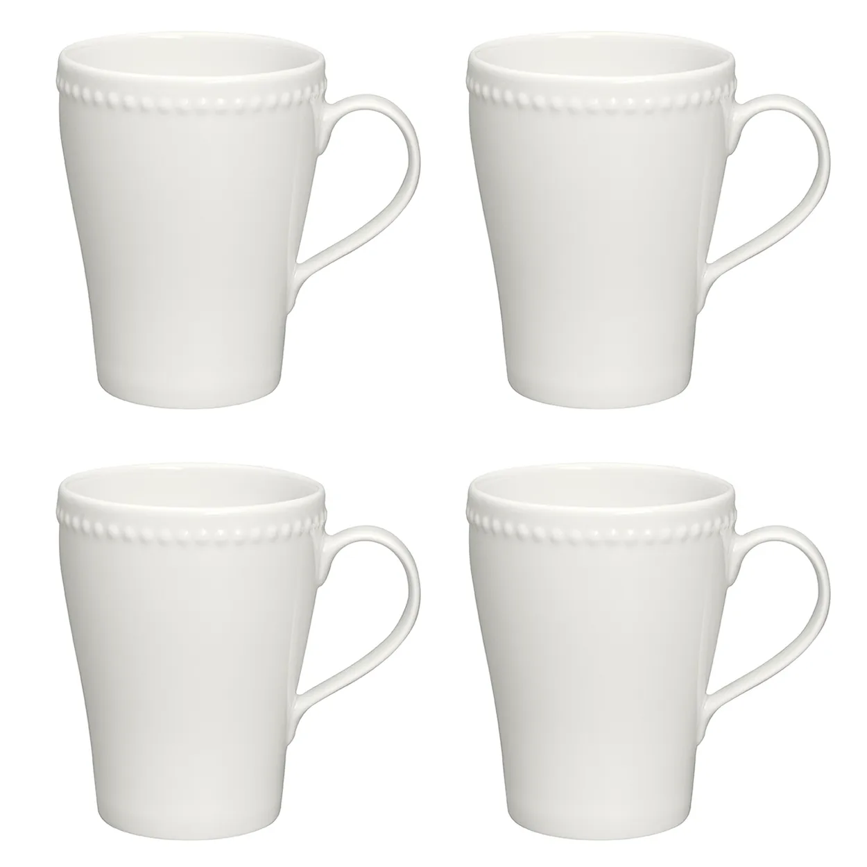 Scandi Living Dots krus 35 cl 4 stk. Kremhvit