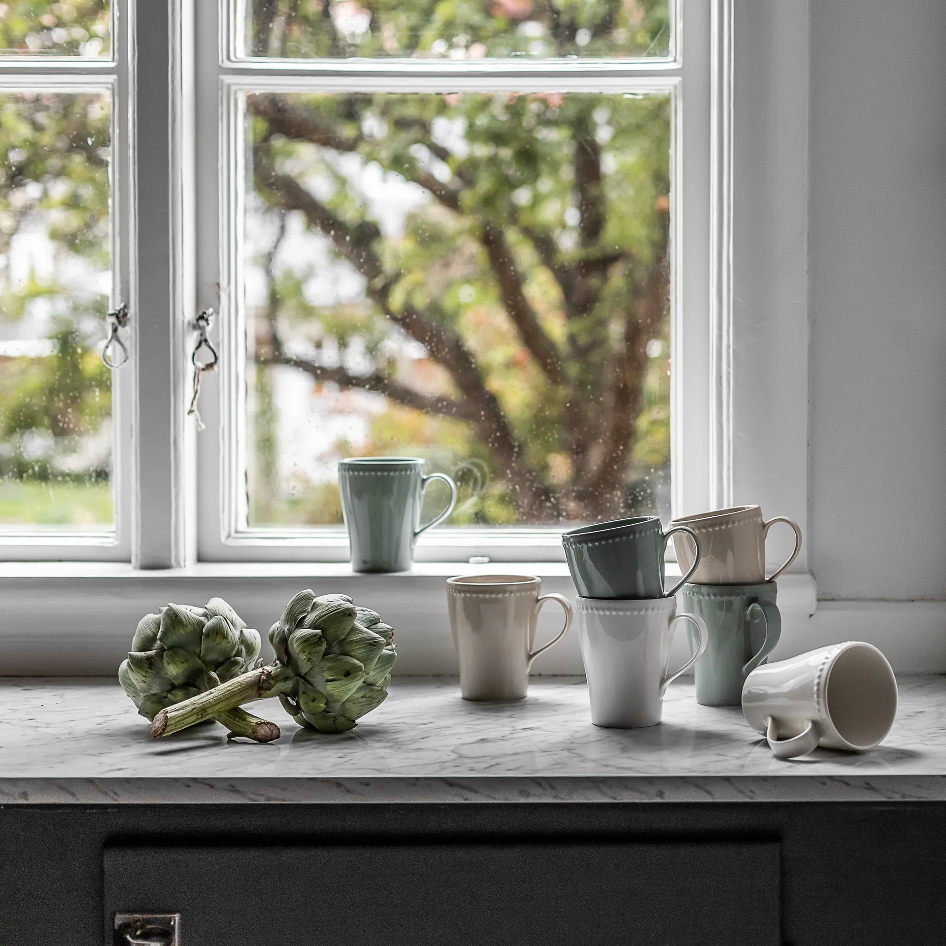 Dots krus 35 cl 4 stk., Kremhvit Scandi Living