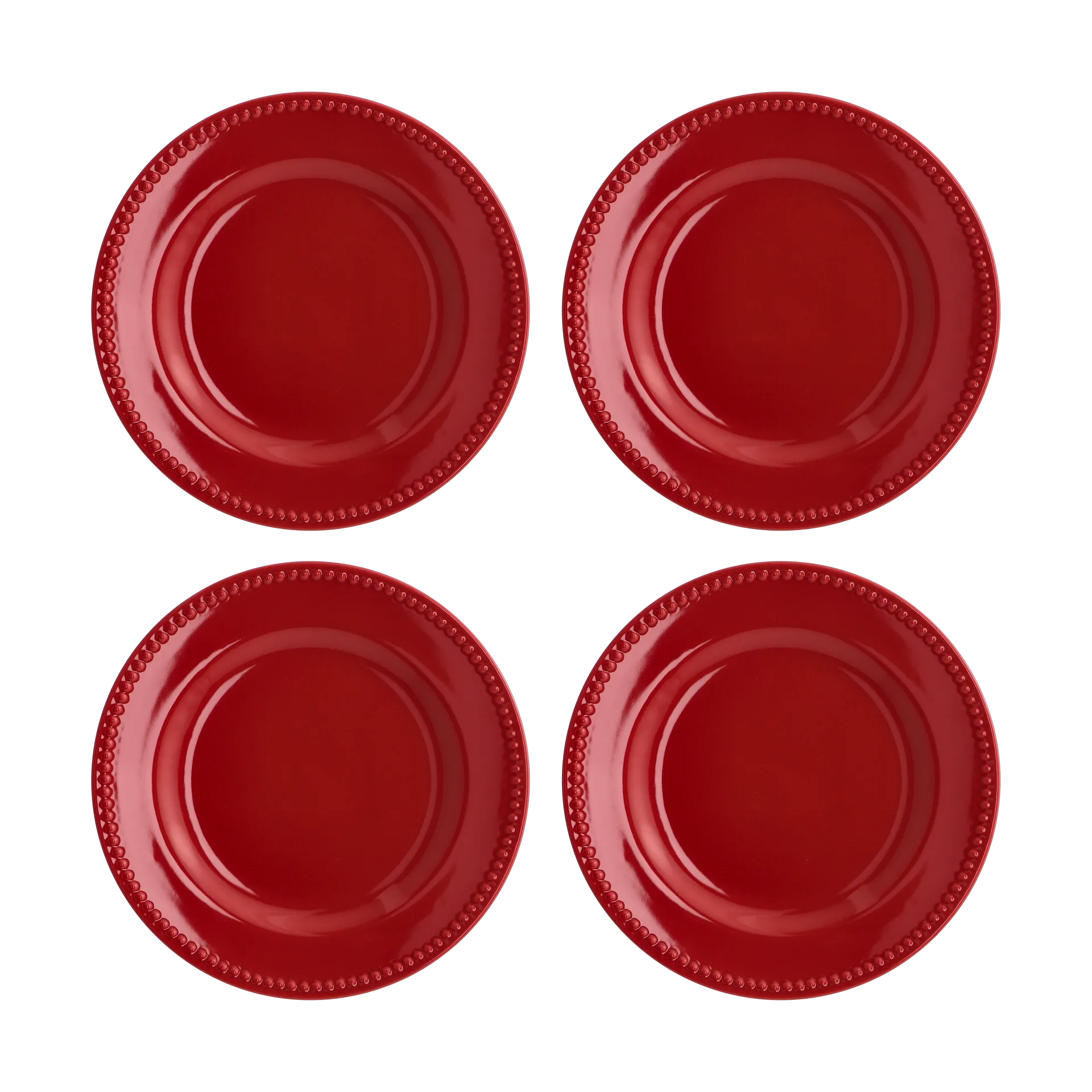 Dots liten tallerken 22 cm 4 stk, Rød Scandi Living