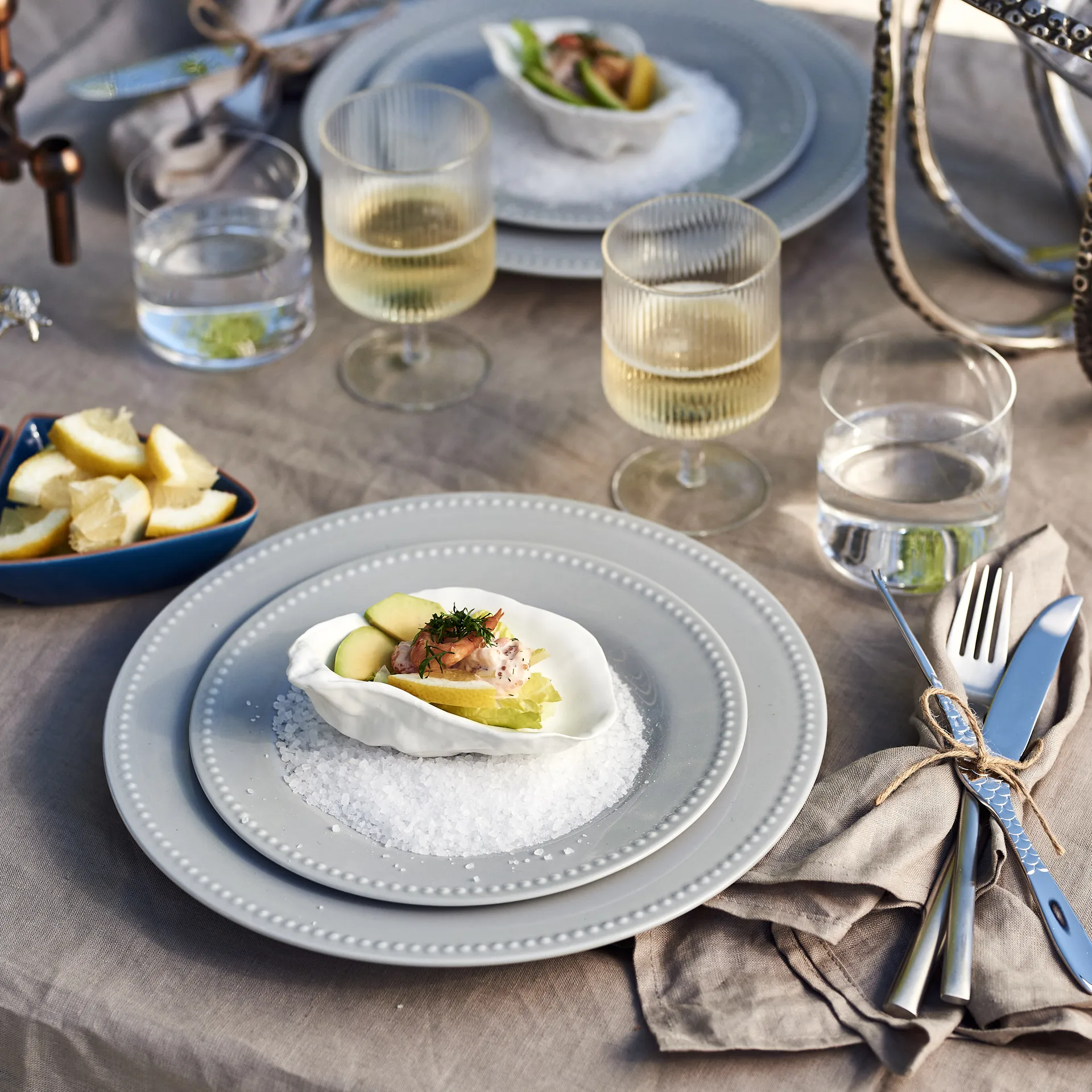 Dots tallerken 28 cm 4 stk., Grått Scandi Living