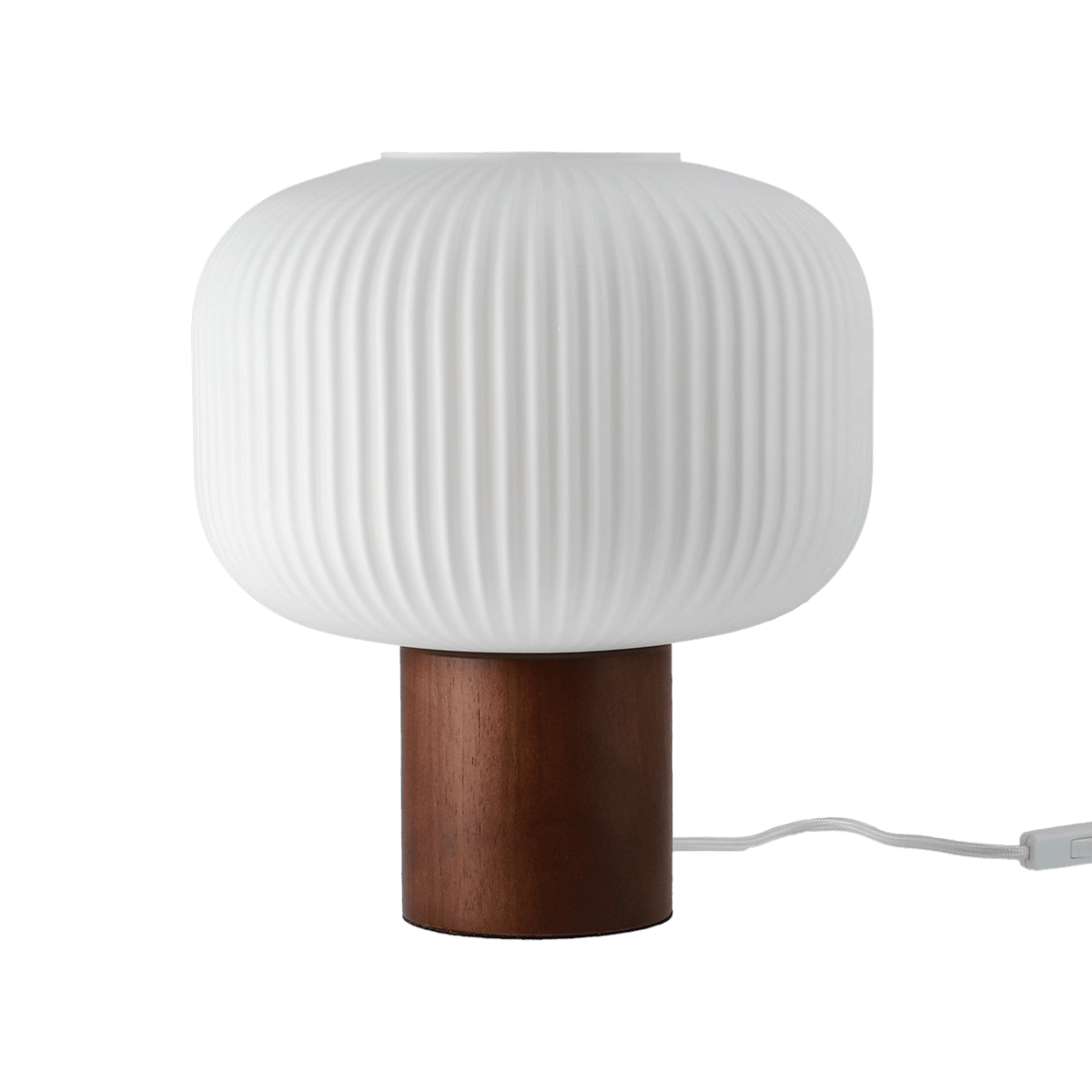 Scandi Living Fair Bordlampe 34,5 cm Frostet glass-mørkbeiset ask