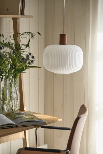 Fair taklampe Ø 30 cm - Frostet glass-mørkbeiset ask - Scandi Living