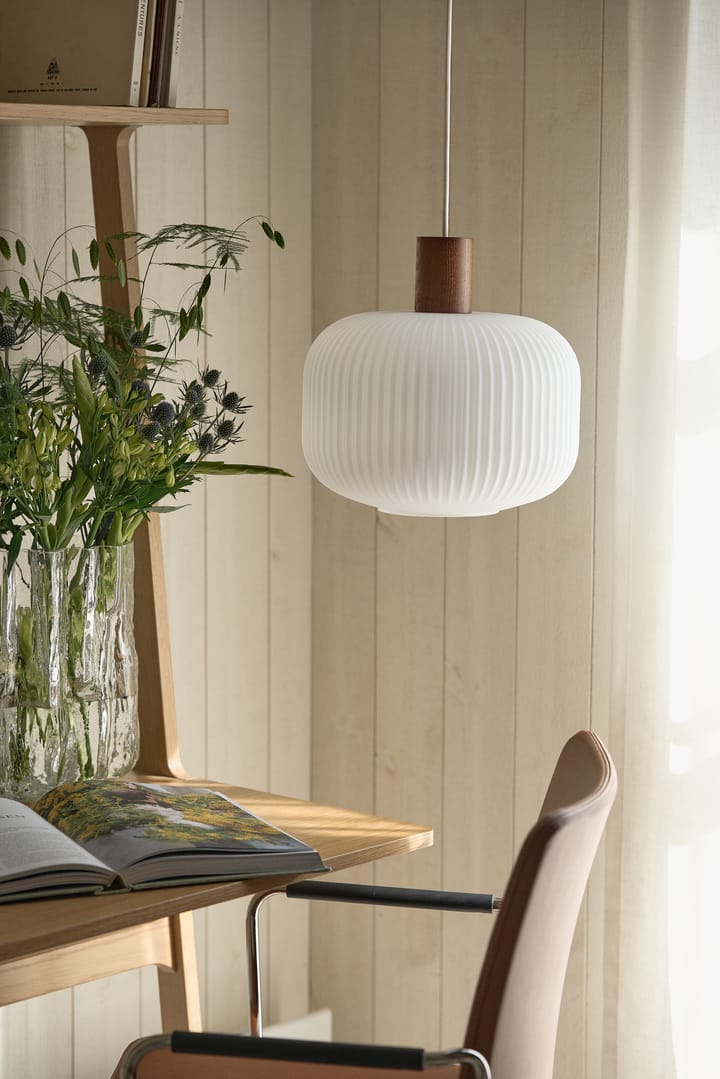 Fair taklampe Ø 30 cm, Frostet glass-mørkbeiset ask Scandi Living