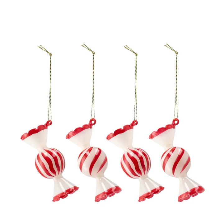 Jolly julekule 4-pk - Rød - Scandi Living