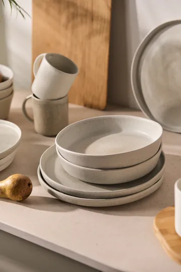 Sandsbro pastatallerken lysegrå, Ø23 cm, 6-pk - Scandi Living