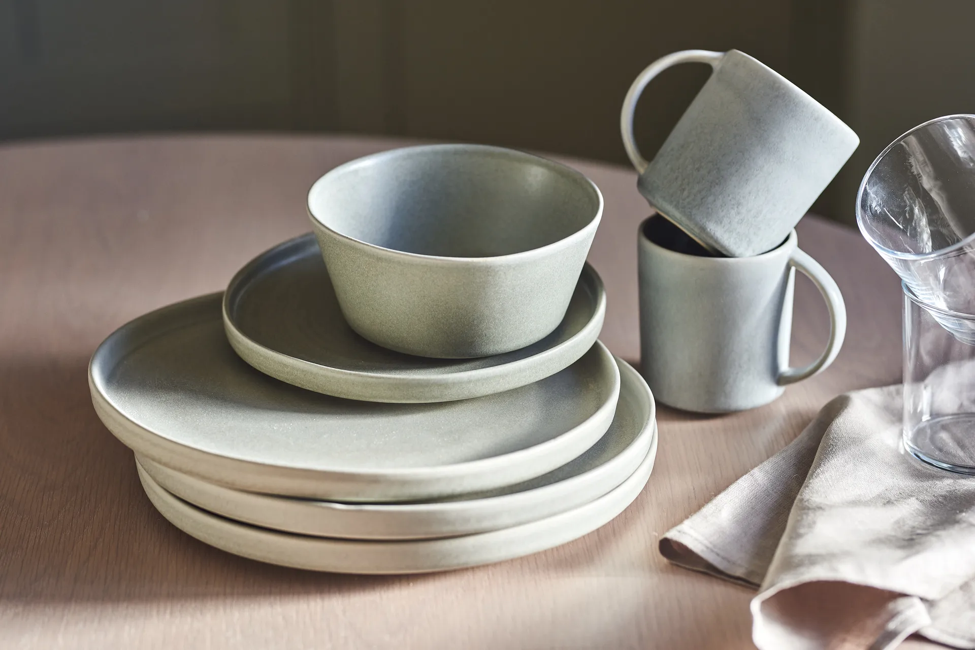 Sandsbro tallerken lysegrå, Ø20 cm, 6-pk Scandi Living