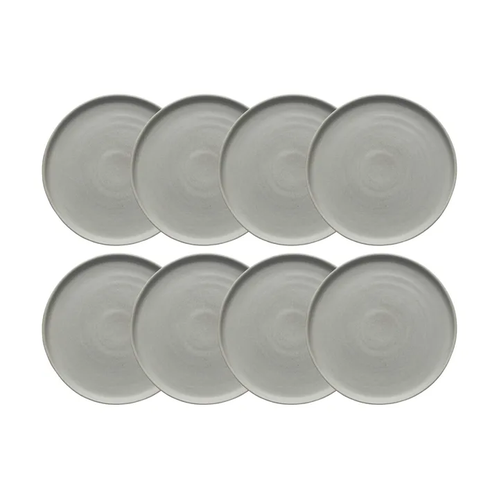 Sandsbro tallerken lysegrå, Ø20 cm, 8-pk - Scandi Living